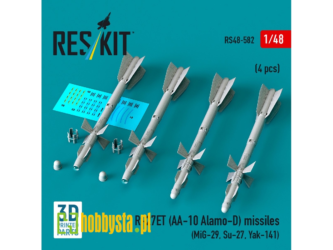 R-27et (Aa-10 Alamo-d) Missiles (4 Pcs / 3d Printed) - zdjęcie 1 R-27et (Aa-10 Alamo-d) Missiles (4 Pcs / 3d Printed) - zdjęcie 1