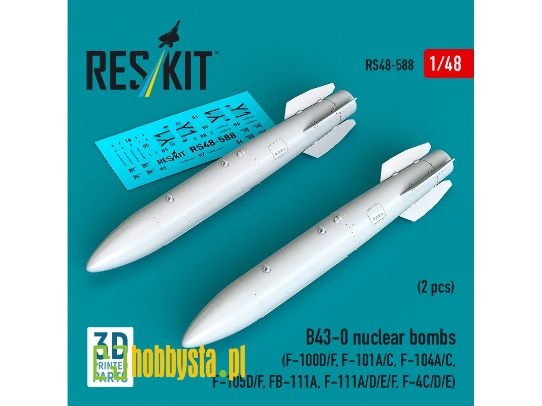 B43-0 Nuclear Bombs (2 Pcs / 3d Printed) - zdjęcie 1 B43-0 Nuclear Bombs (2 Pcs / 3d Printed) - zdjęcie 1