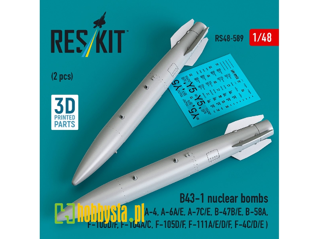 B43-1 Nuclear Bombs (2 Pcs / 3d Printed) - zdjęcie 1 B43-1 Nuclear Bombs (2 Pcs / 3d Printed) - zdjęcie 1