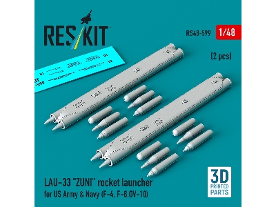 Lau-33 Zuni Rocket Launcher For Us Army & Navy (2 Pcs / 3d Printed) - zdjęcie 1