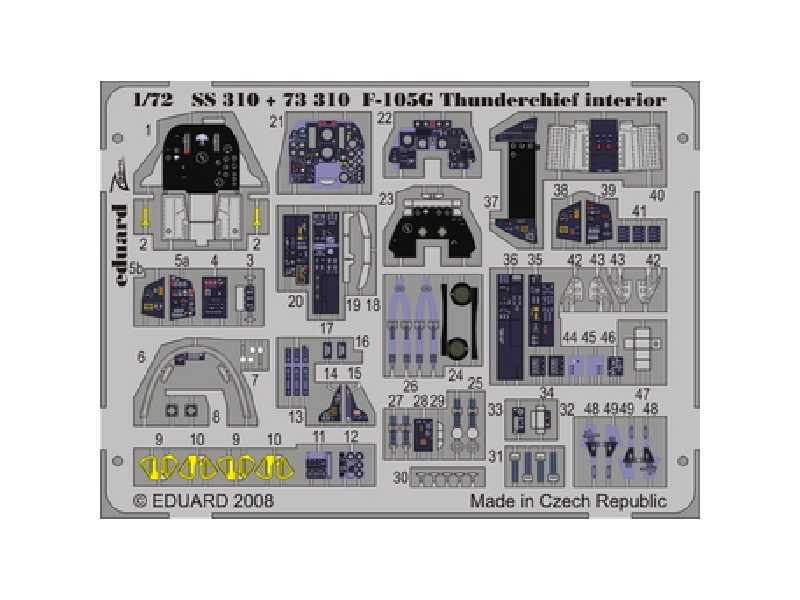  F-105G interior S. A. 1/72 - Trumpeter - blaszki - zdjęcie 1