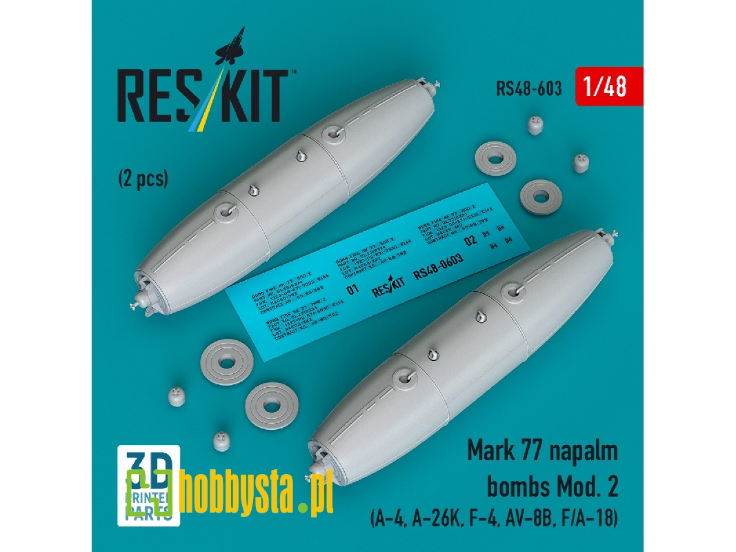 Mark 77 Napalm Bombs Mod.2 (2 Pcs / 3d Printed) - zdjęcie 1