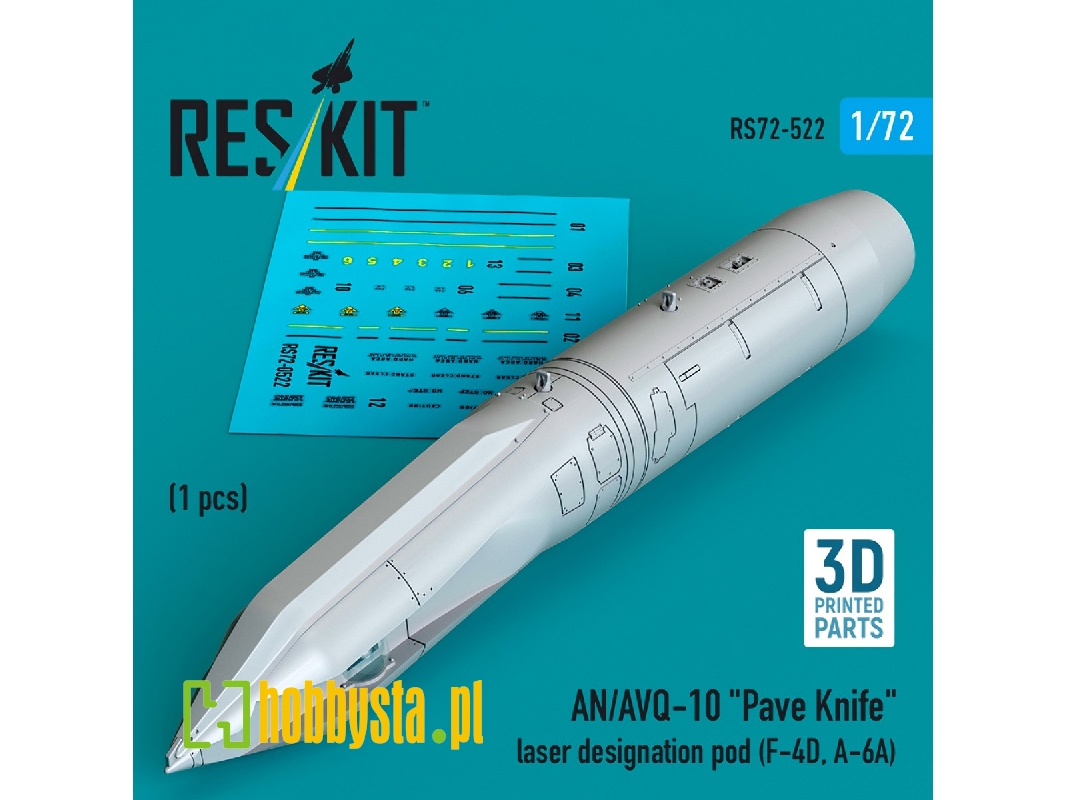 An/Avq-10 "pave Knife" Laser Designation Pod (1 Piece / 3d Printed) - zdjęcie 1 An/Avq-10 "pave Knife" Laser Designation Pod (1 Piece / 3d Printed) - zdjęcie 1