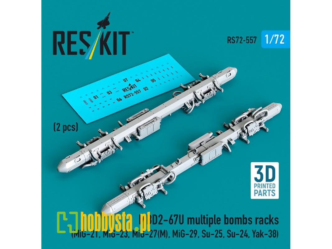 Mbd2-u6-67u Multiple Bombs Racks (2 Pcs / 3d Printed) - zdjęcie 1 Mbd2-u6-67u Multiple Bombs Racks (2 Pcs / 3d Printed) - zdjęcie 1