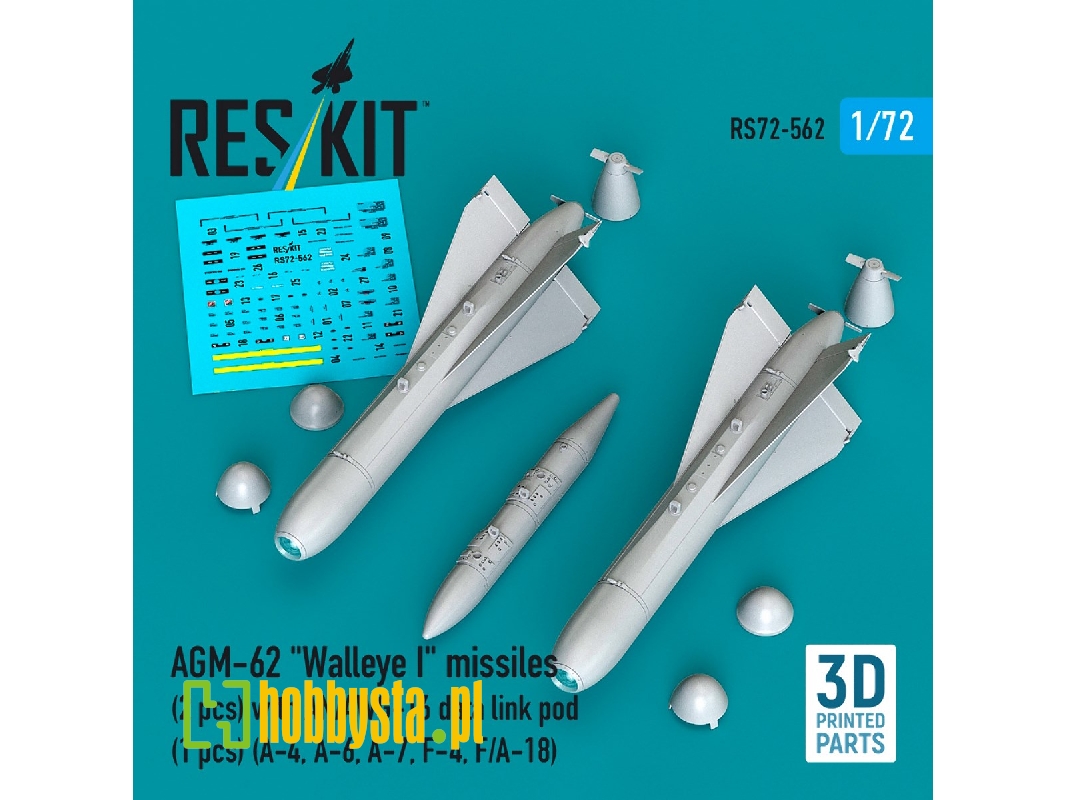 Agm-62 "walleye I" Missiles (2 Pcs) With An/Awg-16 Data Link Pod (1 Piece) - 3d Printed - zdjęcie 1 Agm-62 "walleye I" Missiles (2 Pcs) With An/Awg-16 Data Link Pod (1 Piece) - 3d Printed - zdjęcie 1