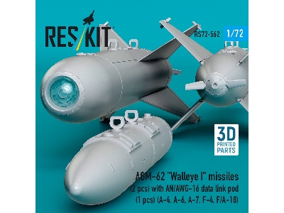 Agm-62 "walleye I" Missiles (2 Pcs) With An/Awg-16 Data Link Pod (1 Piece) - 3d Printed - zdjęcie 2