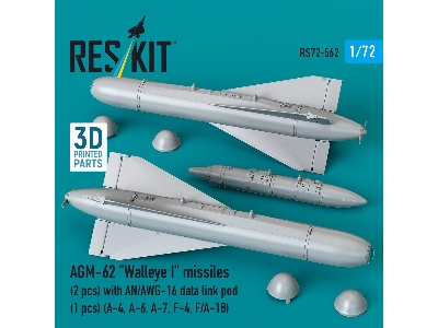 Agm-62 "walleye I" Missiles (2 Pcs) With An/Awg-16 Data Link Pod (1 Piece) - 3d Printed - zdjęcie 3