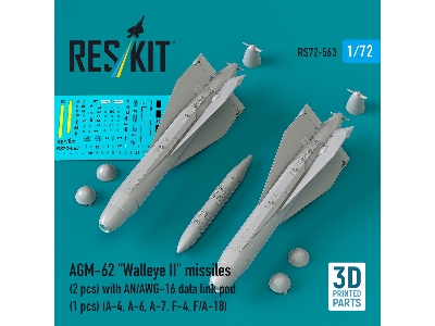 Agm-62 "walleye Ii" Missiles (2 Pcs) With An/Awg-16 Data Link Pod (1 Piece) - 3d Printed - zdjęcie 1