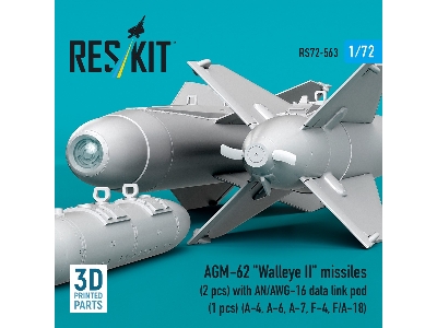 Agm-62 "walleye Ii" Missiles (2 Pcs) With An/Awg-16 Data Link Pod (1 Piece) - 3d Printed - zdjęcie 3