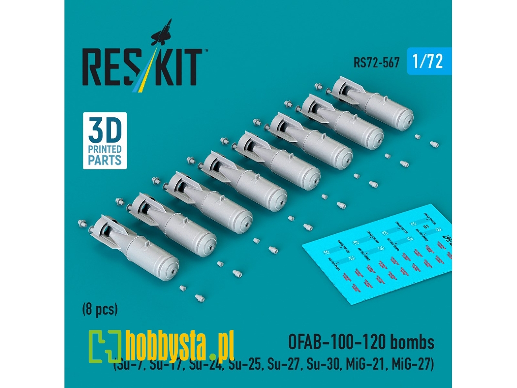 Ofab-100-120 Bombs (8 Pcs / 3d Printed) - zdjęcie 1 Ofab-100-120 Bombs (8 Pcs / 3d Printed) - zdjęcie 1