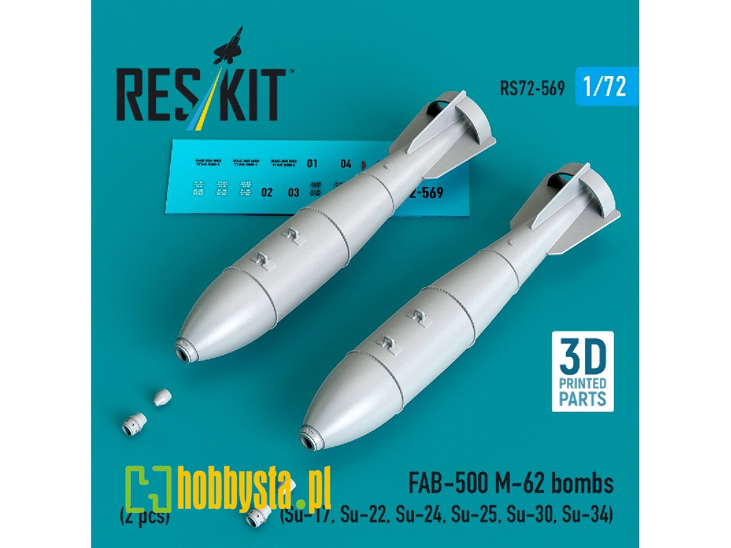 Fab-500 M-62 Bombs (2 Pcs / 3d Printed) - zdjęcie 1 Fab-500 M-62 Bombs (2 Pcs / 3d Printed) - zdjęcie 1