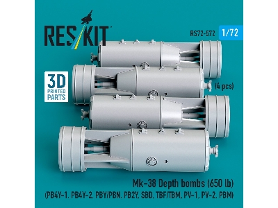 Mk.38 Depth Bombs 650 Lb (4 Pcs / 3d Printed) - zdjęcie 2