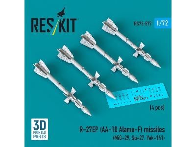 R-27ep (Aa-10 Alamo-f) Missiles (4 Pcs / 3d Printed) - zdjęcie 2