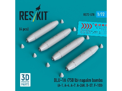 Blu-1a (750 Lb) Napalm Bombs (4 Pcs / 3d Printed) - zdjęcie 1
