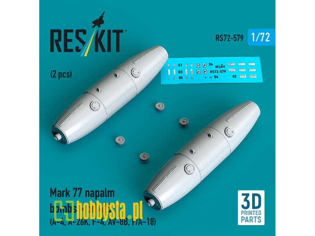 Mark 77 Napalm Bombs Mod.4/5 (2 Pcs / 3d Printed) - zdjęcie 1 Mark 77 Napalm Bombs Mod.4/5 (2 Pcs / 3d Printed) - zdjęcie 1