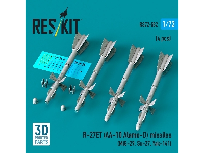R-27et (Aa-10 Alamo-d) Missiles (4 Pcs / 3d Printed) - zdjęcie 1