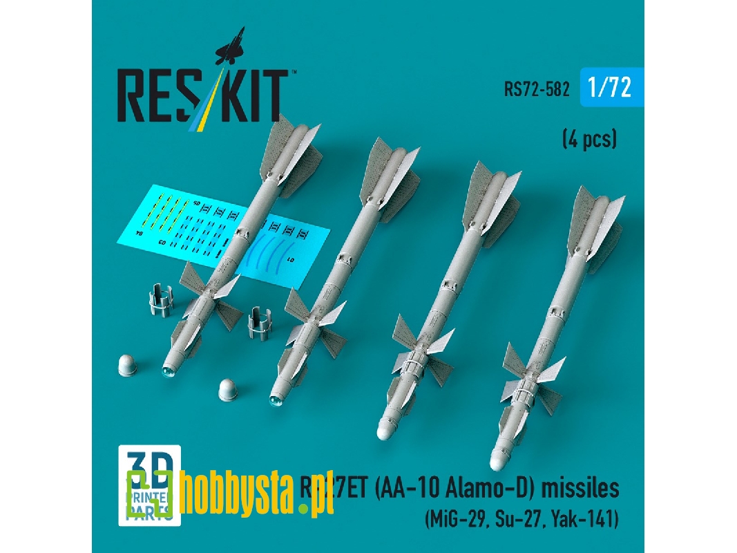 R-27et (Aa-10 Alamo-d) Missiles (4 Pcs / 3d Printed) - zdjęcie 1 R-27et (Aa-10 Alamo-d) Missiles (4 Pcs / 3d Printed) - zdjęcie 1