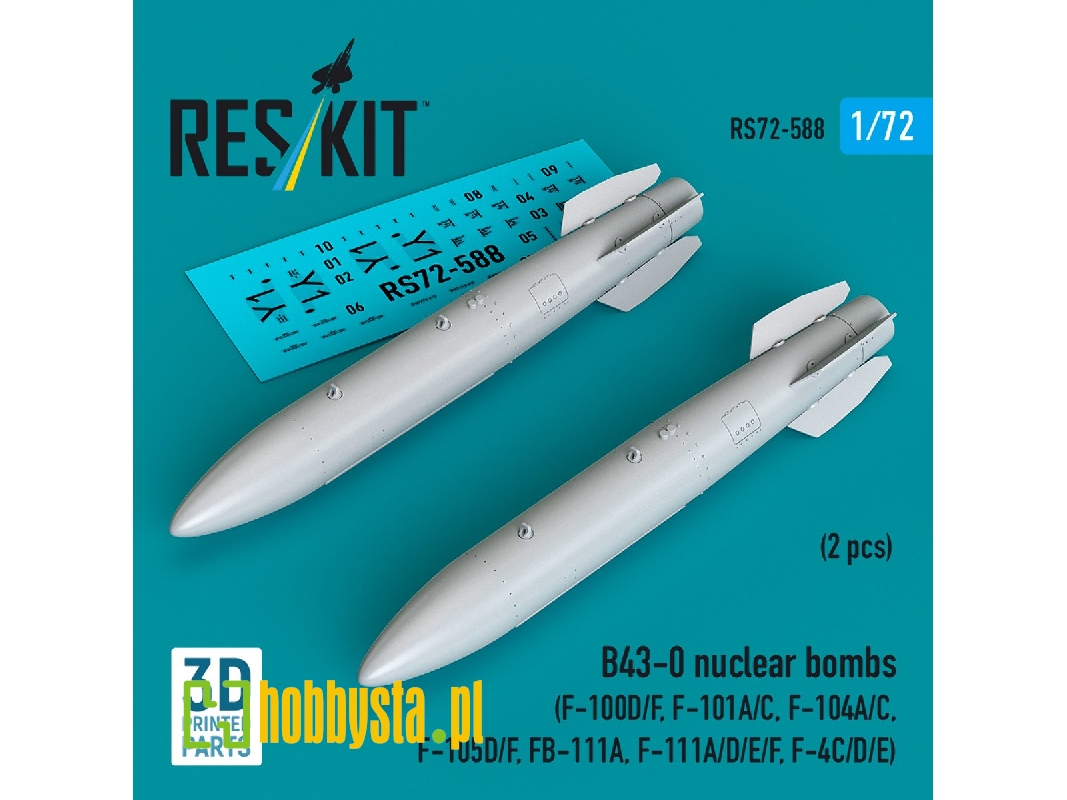 B43-0 Nuclear Bombs (2 Pcs / 3d Printed) - zdjęcie 1 B43-0 Nuclear Bombs (2 Pcs / 3d Printed) - zdjęcie 1