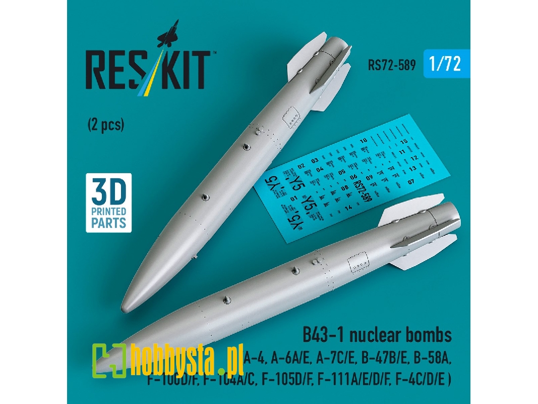 B43-1 Nuclear Bombs (2 Pcs / 3d Printed) - zdjęcie 1 B43-1 Nuclear Bombs (2 Pcs / 3d Printed) - zdjęcie 1