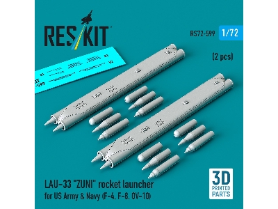 Lau-33 Zuni Rocket Launcher For Us Army & Navy (2 Pcs / 3d Printed) - zdjęcie 1