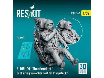 F-105 D Thunderchief - 3d-printed Pilot Sitting In Ejection Seat (1 Figure / For Trumpeter Kits) - zdjęcie 1