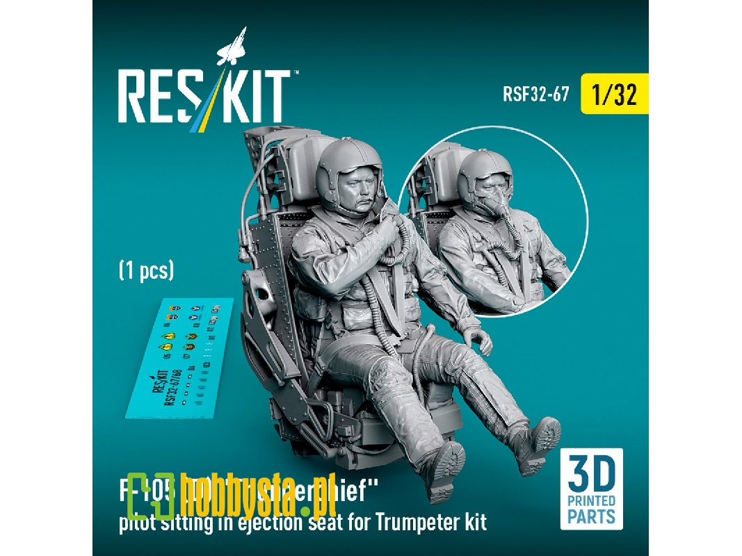 F-105 D Thunderchief - 3d-printed Pilot Sitting In Ejection Seat (1 Figure / For Trumpeter Kits) - zdjęcie 1 F-105 D Thunderchief - 3d-printed Pilot Sitting In Ejection Seat (1 Figure / For Trumpeter Kits) - zdjęcie 1