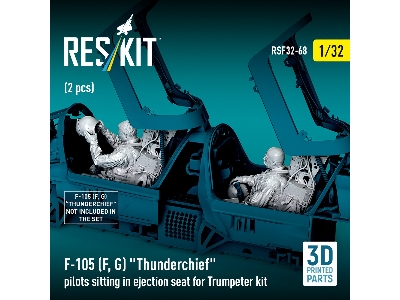 F-105 F/G Thunderchief - 3d-printed Pilots Sitting In Ejection Seat (2 Figures / For Trumpeter Kits) - zdjęcie 2
