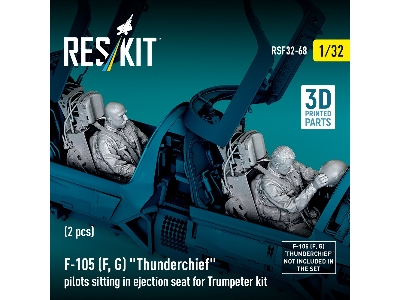 F-105 F/G Thunderchief - 3d-printed Pilots Sitting In Ejection Seat (2 Figures / For Trumpeter Kits) - zdjęcie 3