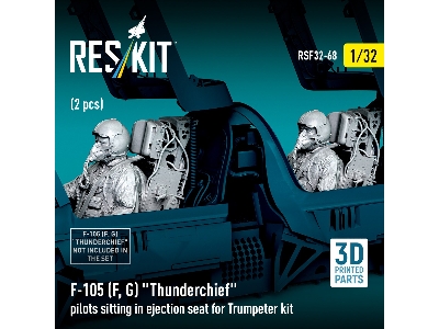 F-105 F/G Thunderchief - 3d-printed Pilots Sitting In Ejection Seat (2 Figures / For Trumpeter Kits) - zdjęcie 4