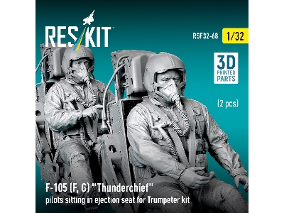 F-105 F/G Thunderchief - 3d-printed Pilots Sitting In Ejection Seat (2 Figures / For Trumpeter Kits) - zdjęcie 5