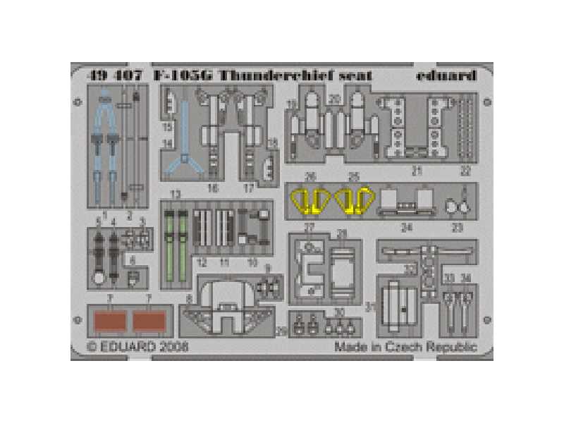 F-105G seat 1/48 - Monogram - blaszki - zdjęcie 1 F-105G seat 1/48 - Monogram - blaszki - zdjęcie 1