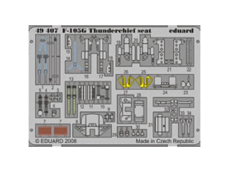  F-105G seat 1/48 - Monogram - blaszki - zdjęcie 1