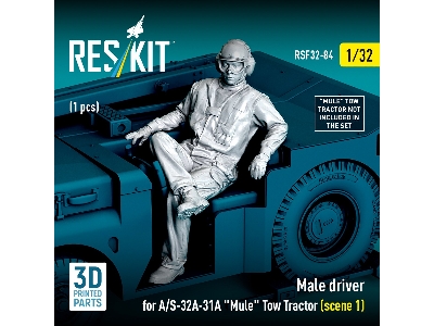 Male Driver For A/S-32a-31a "mule" Tow Tractor Scene 1 (1 Figure / 3d Printed) - zdjęcie 2