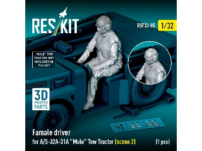 Female Driver For A/S-32a-31a "mule" Tow Tractor Scene 2 (1 Figure / 3d Printed) - zdjęcie 1