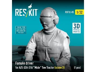 Female Driver For A/S-32a-31a "mule" Tow Tractor Scene 2 (1 Figure / 3d Printed) - zdjęcie 3