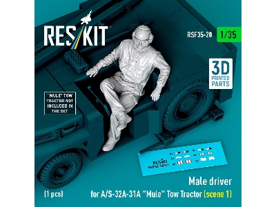 Male Driver For A/S-32a-31a "mule" Tow Tractor Scene 1 (1 Figure / 3d Printed) - zdjęcie 1