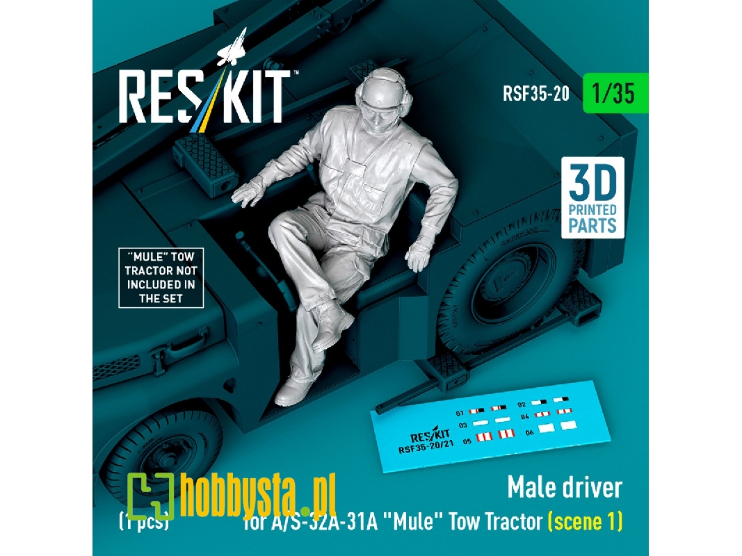 Male Driver For A/S-32a-31a "mule" Tow Tractor Scene 1 (1 Figure / 3d Printed) - zdjęcie 1