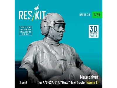 Male Driver For A/S-32a-31a "mule" Tow Tractor Scene 1 (1 Figure / 3d Printed) - zdjęcie 3
