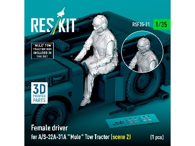 Female Driver For A/S-32a-31a "mule" Tow Tractor Scene 2 (1 Figure / 3d Printed) - zdjęcie 1