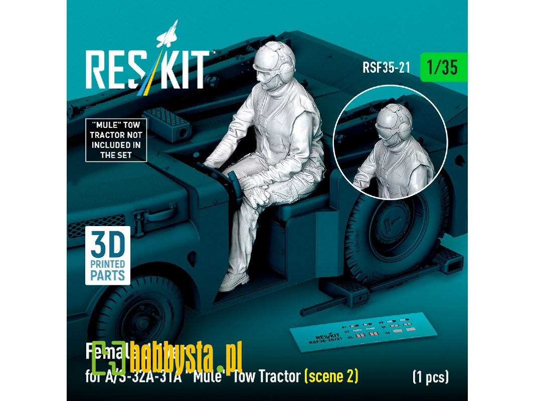 Female Driver For A/S-32a-31a "mule" Tow Tractor Scene 2 (1 Figure / 3d Printed) - zdjęcie 1
