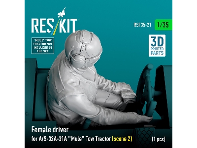 Female Driver For A/S-32a-31a "mule" Tow Tractor Scene 2 (1 Figure / 3d Printed) - zdjęcie 2