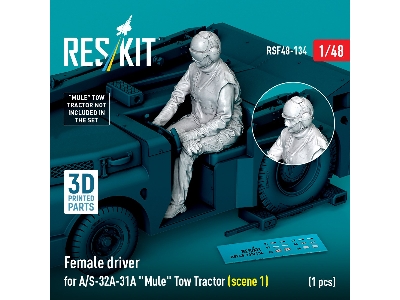 Female Driver For A/S-32a-31a "mule" Tow Tractor Scene 2 (1 Figure / 3d Printed) - zdjęcie 3