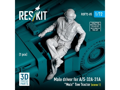 Male Driver For A/S-32a-31a "mule" Tow Tractor Scene 1 (1 Figure / 3d Printed) - zdjęcie 1