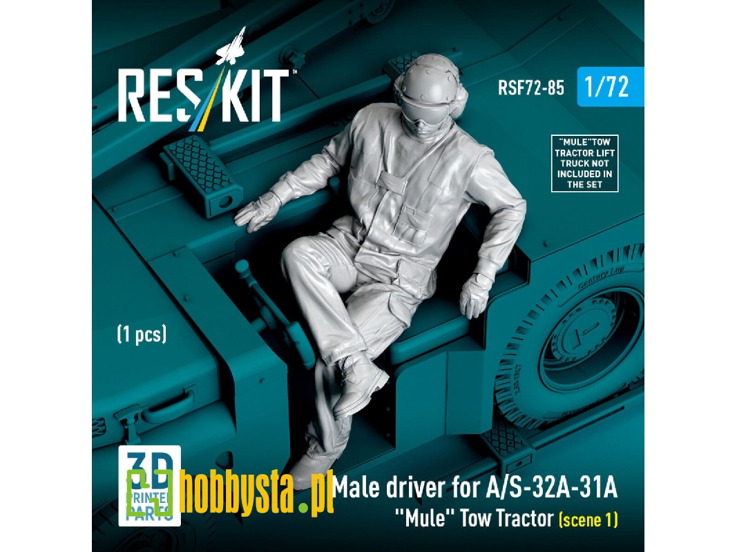 Male Driver For A/S-32a-31a "mule" Tow Tractor Scene 1 (1 Figure / 3d Printed) - zdjęcie 1
