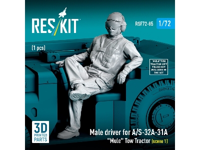 Male Driver For A/S-32a-31a "mule" Tow Tractor Scene 1 (1 Figure / 3d Printed) - zdjęcie 2