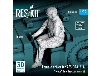 Female Driver For A/S-32a-31a "mule" Tow Tractor Scene 2 (1 Figure / 3d Printed) - zdjęcie 1