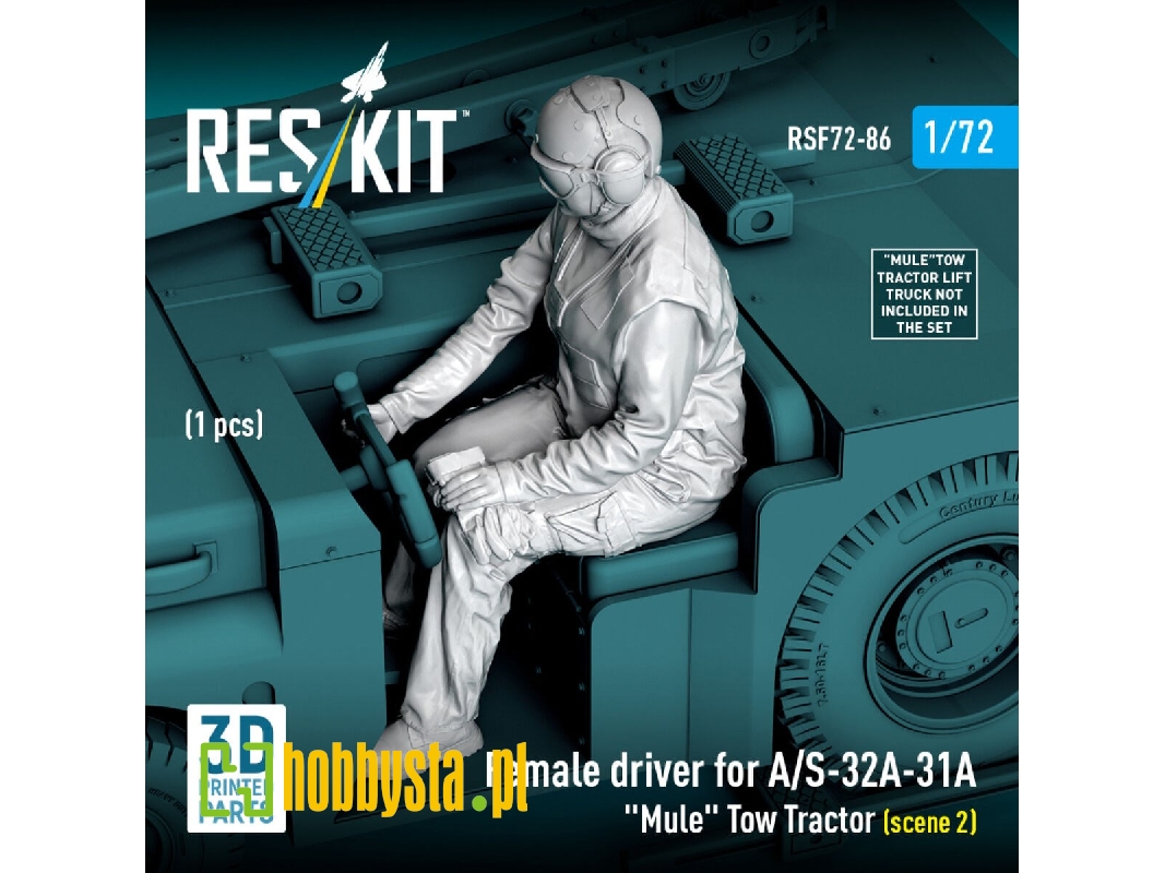 Female Driver For A/S-32a-31a "mule" Tow Tractor Scene 2 (1 Figure / 3d Printed) - zdjęcie 1