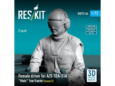 Female Driver For A/S-32a-31a "mule" Tow Tractor Scene 2 (1 Figure / 3d Printed) - zdjęcie 3