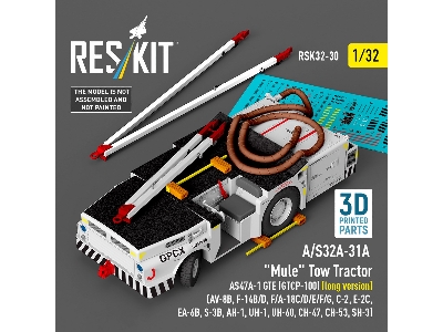 A/S32a-31a "mule" Tow Tractor As47a-1 Gte (Gtcp-100) (Long Version)  - 3d Printed Model Kit - zdjęcie 1