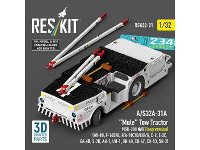A/S32a-31a "mule" Tow Tractor Msu-200 Nav (Long Version)  - 3d Printed Model Kit - zdjęcie 1